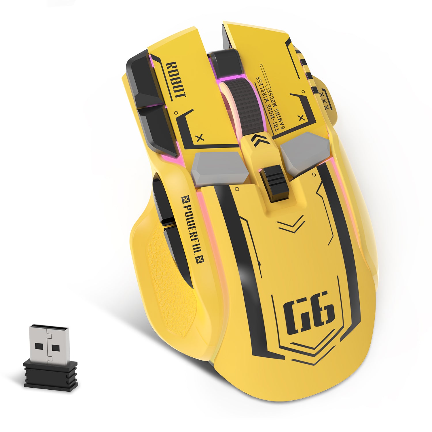 KUIYN G6 Tri Mode Mouse, Type-C Wired 2.4G Wireless Bluetooth Mouse wi