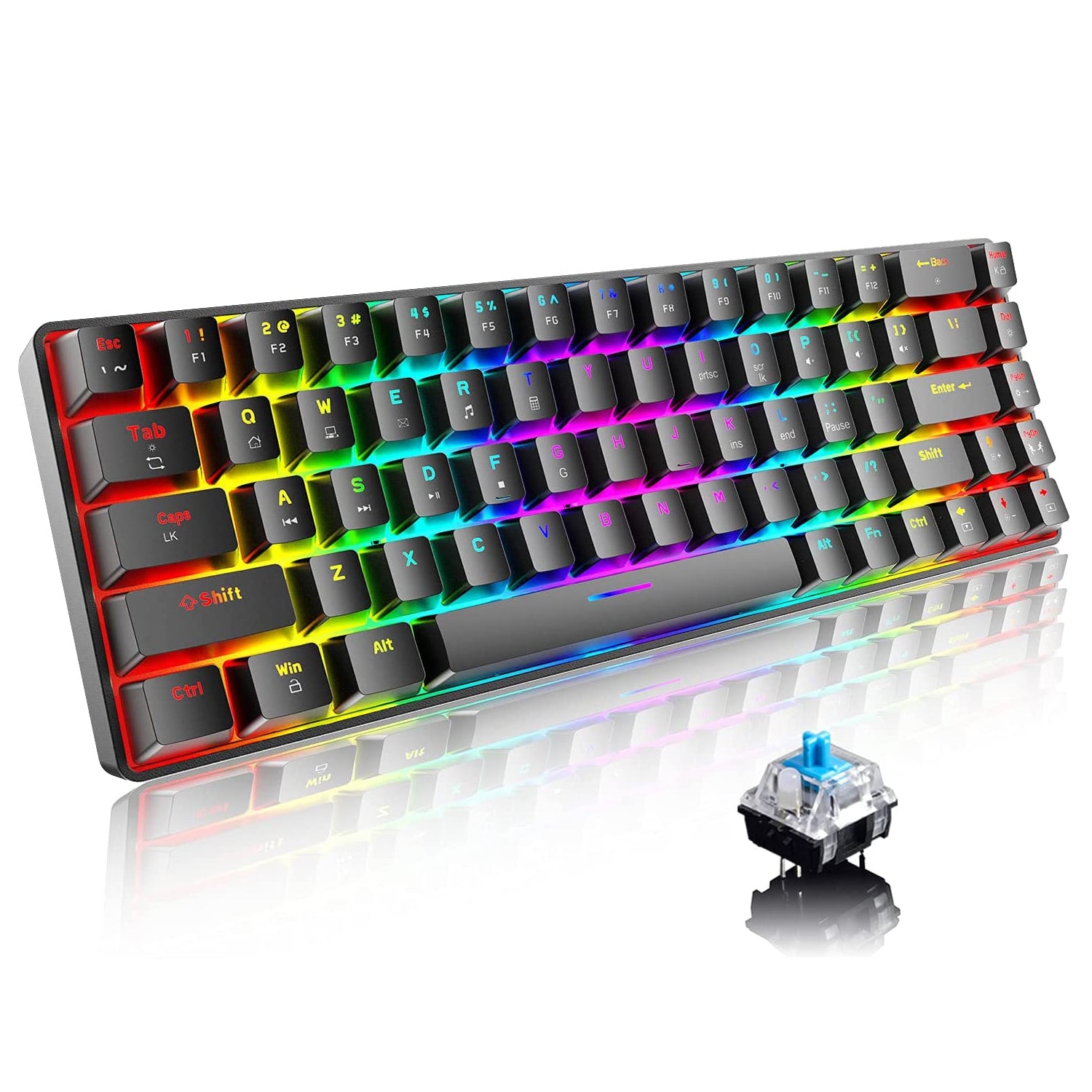 ZIYOU LANG T8 60% Mechanical Mini Gaming Keyboard Compact Type C Wired