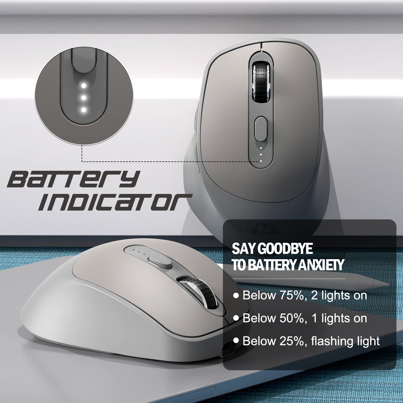 Mouse Bluetooth Inalámbrico Recargable Light