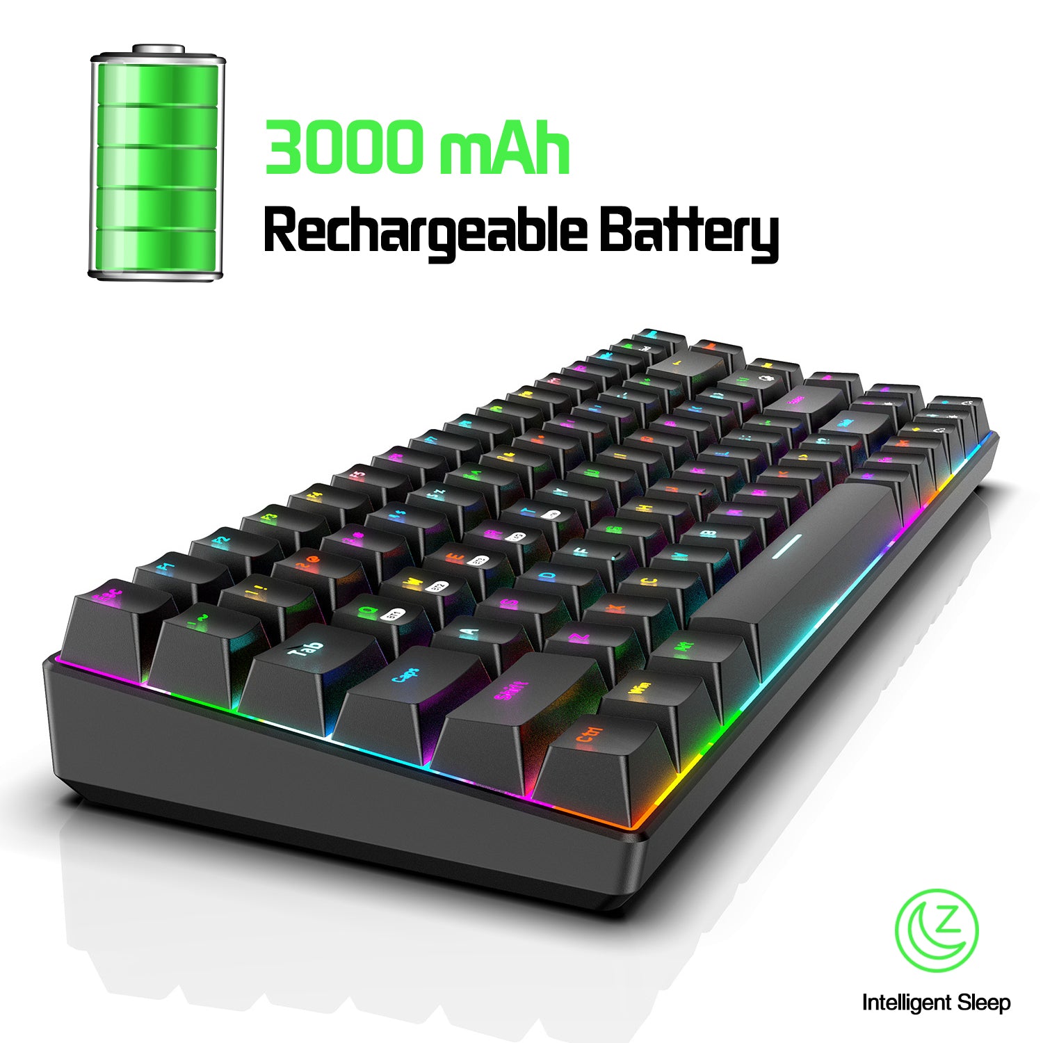 ゲーミングキーボード RGB LEDバックライト付き 20mm超薄型
