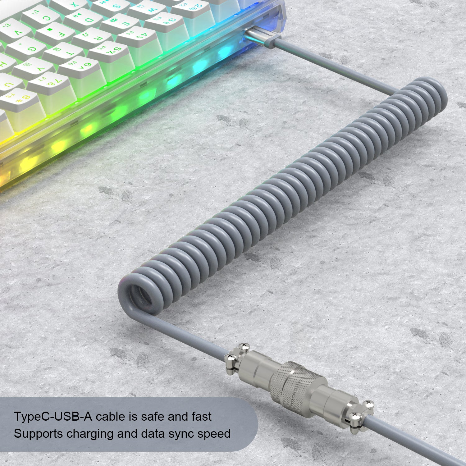 Titan Usb Cable For Mechanical Keyboards - Coiled Aviation Connector