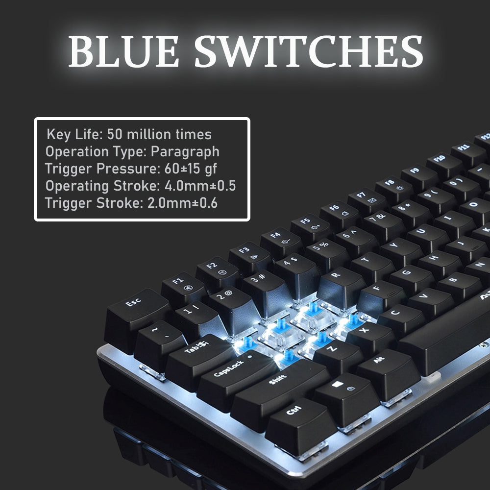 Ajazz AK33 Mechanical Gaming Keyboard RGB Backlight Switch 82 Keys  Bluetooth Wired Keypad for PC Games - AliExpress