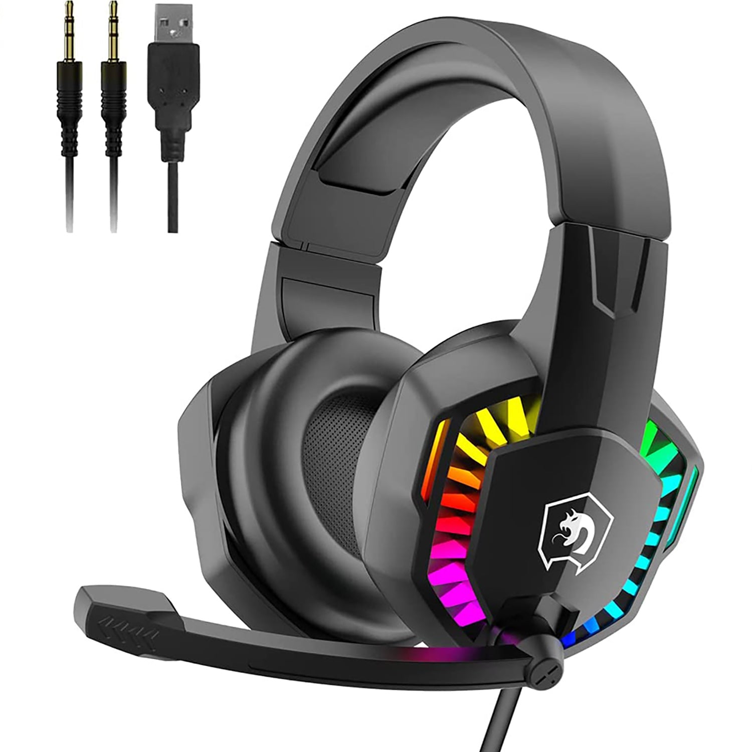 MAMBASNAKE CY907 Gaming Headset, Noise Cancelling Over Ear Headphones