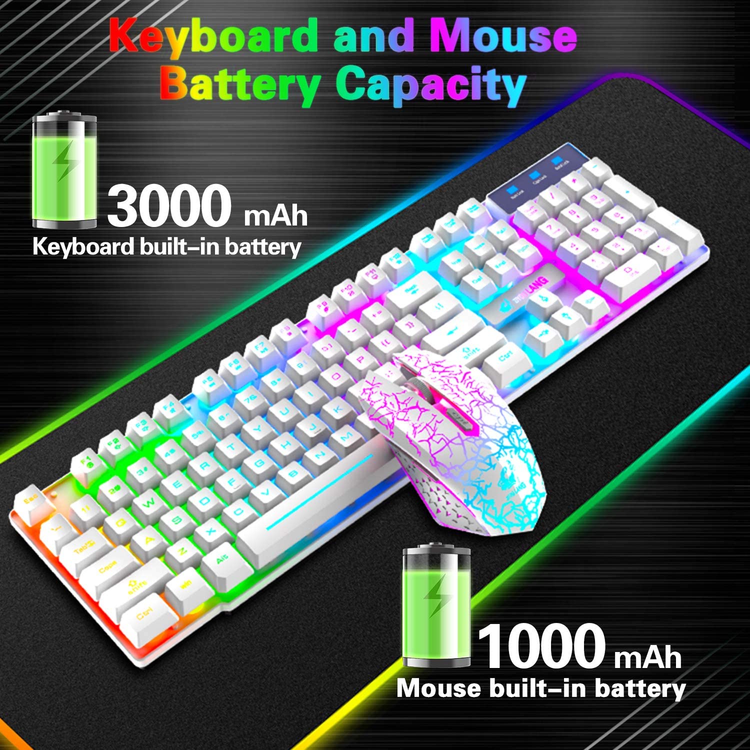 2.4G 104 Key Full -size Wireless Gaming Keyboard and Mouse Combo