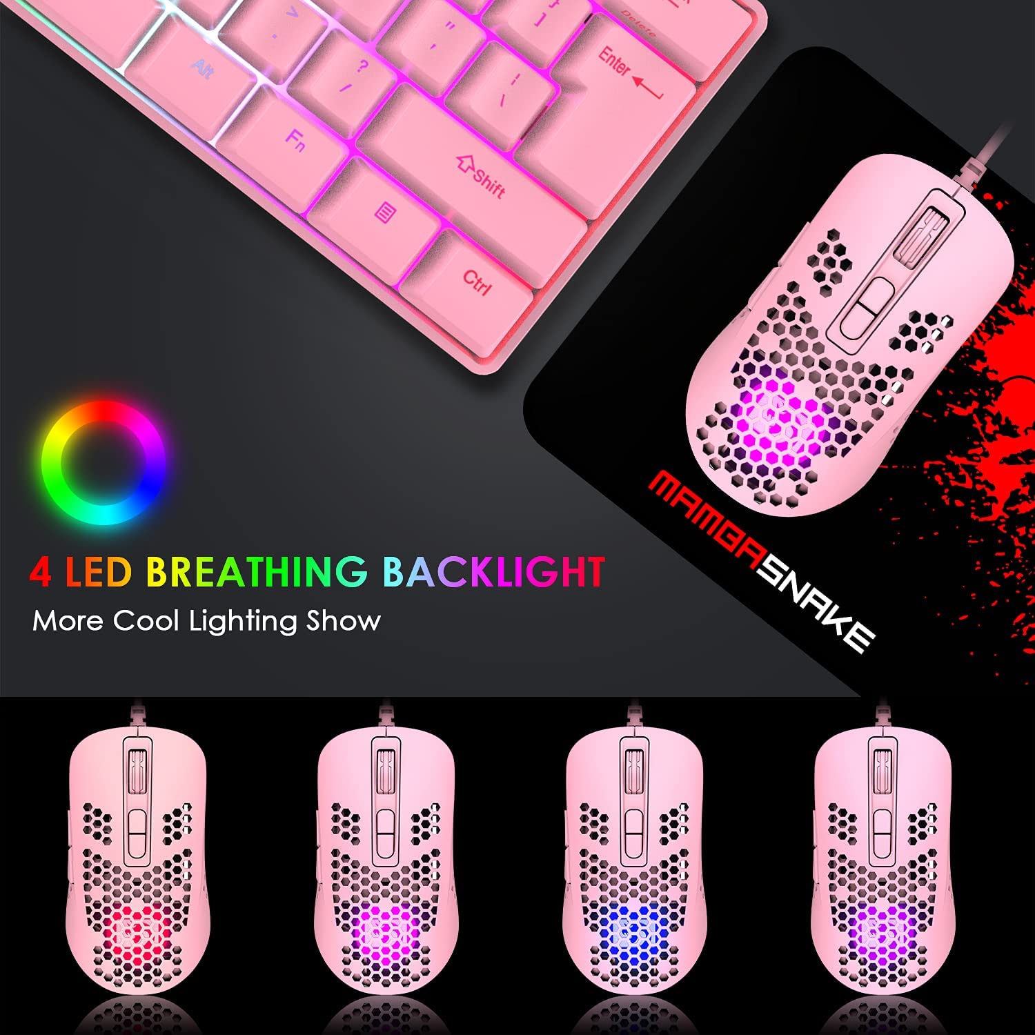  SOON GO Pink Mouse for Laptop Computer Mice with