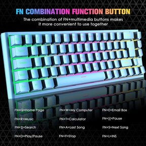 MAGIC-REFINER MK26 60% Gaming Keyboard,RGB Chroma Backlit Wried Ultra-Compact Mini Mechanical Keyboard 68 Key for PC, MAC, PS4