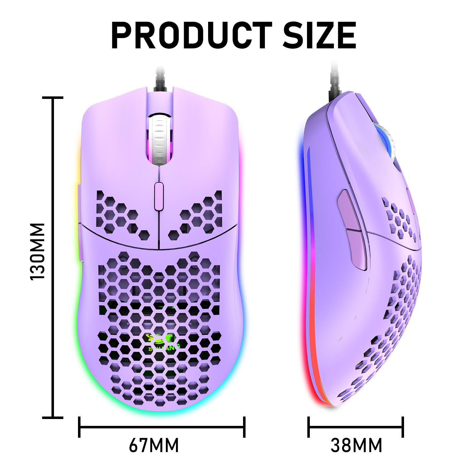 ZIYOU LANG M1 Wired Lightweight Gaming Mouse,6 RGB Backlit with 7 Butt