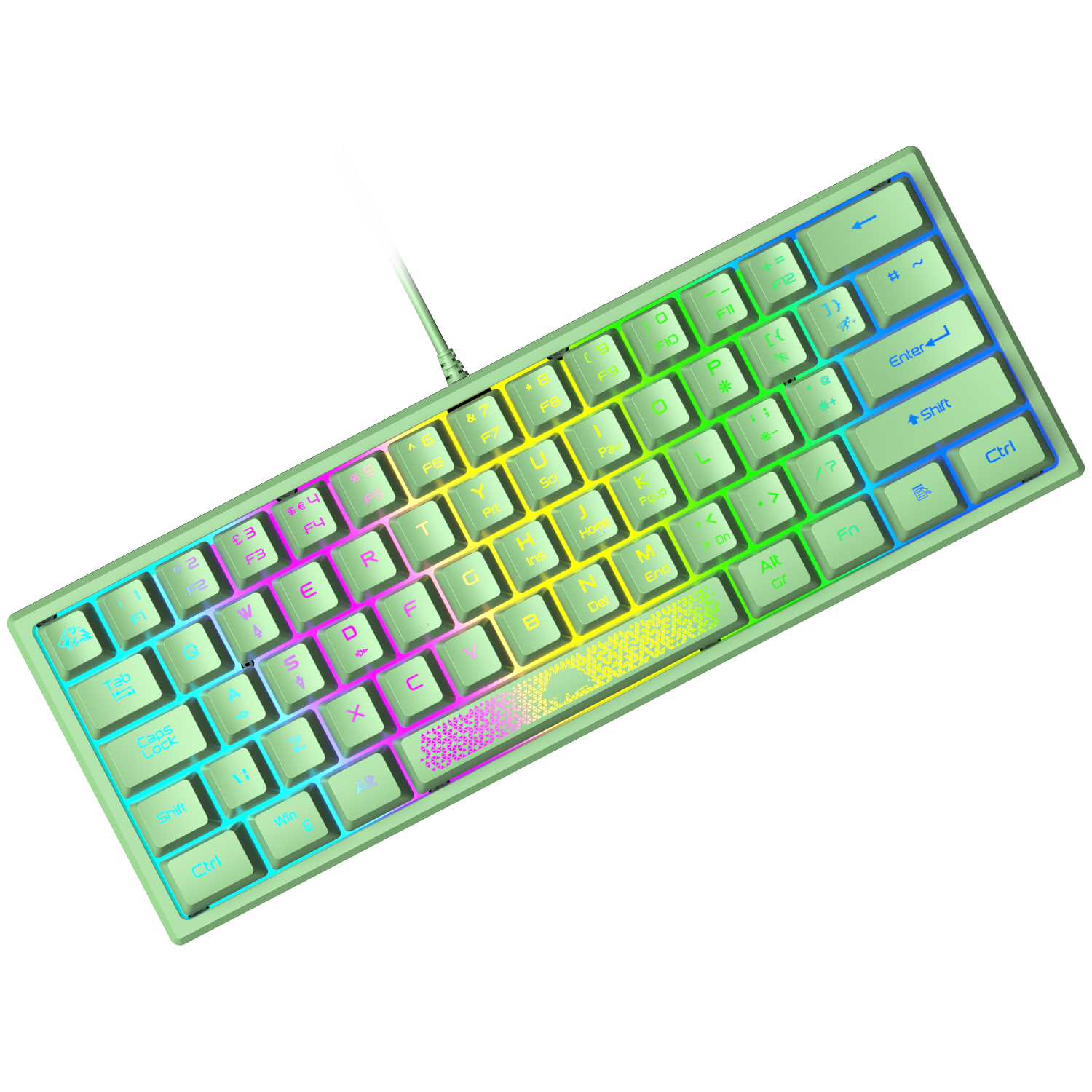 ZIYOU LANG K61 - 60 Percent Compact Gaming Keyboard UK Layout Ultralig